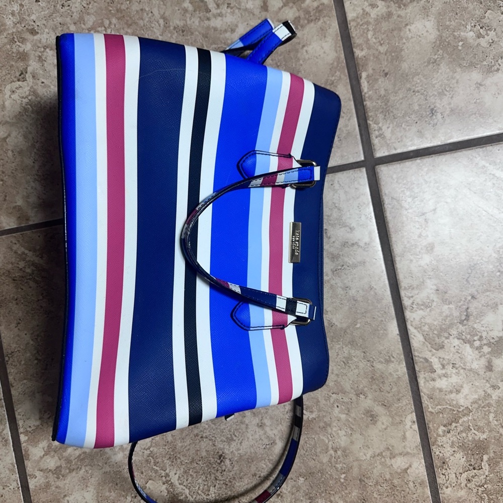 Kate Spade Red White and Blue Striped Satchel